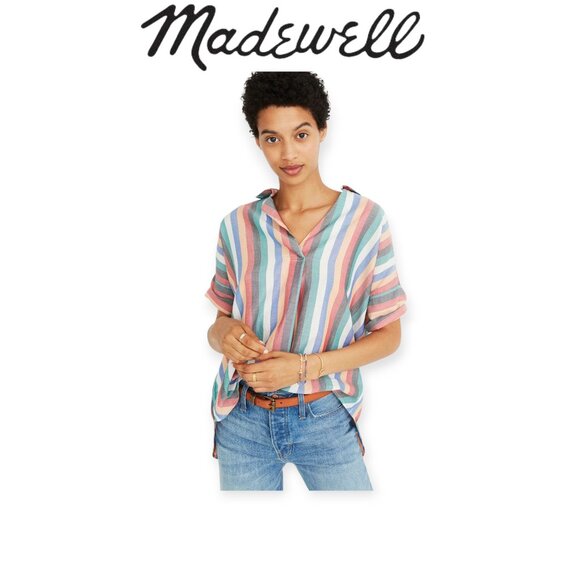Madewell Cotton Oversized Shirt with Back Buttons size S - Picture 1 of 15